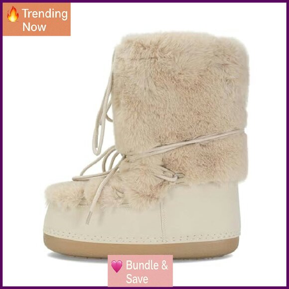 Faux Fur Platform Winter Snow Boots Wide Calf Knee High Warm Fuzzy - Picture 6 of 8